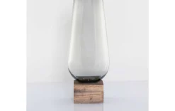 Glasvase/Windlicht mit Holzuntersetzer