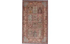 Kaschmir Seidenteppich, ca. 92x155cm