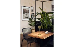 LED Akku-Tischleuchte messingfarb.