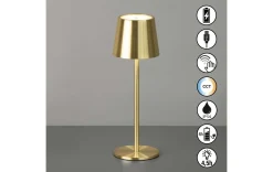 LED Akku-Tischleuchte messingfarb.