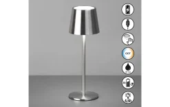 LED Akku-Tischleuchte nickelfarb.